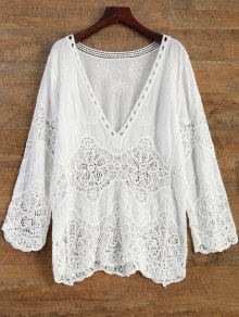 Cover UpCrochet Plunge Beach Cover-Up Dress