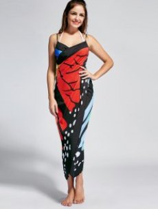 Butterfly Wing Cover UpButterfly Print Beach Wrap Cover Up Dress